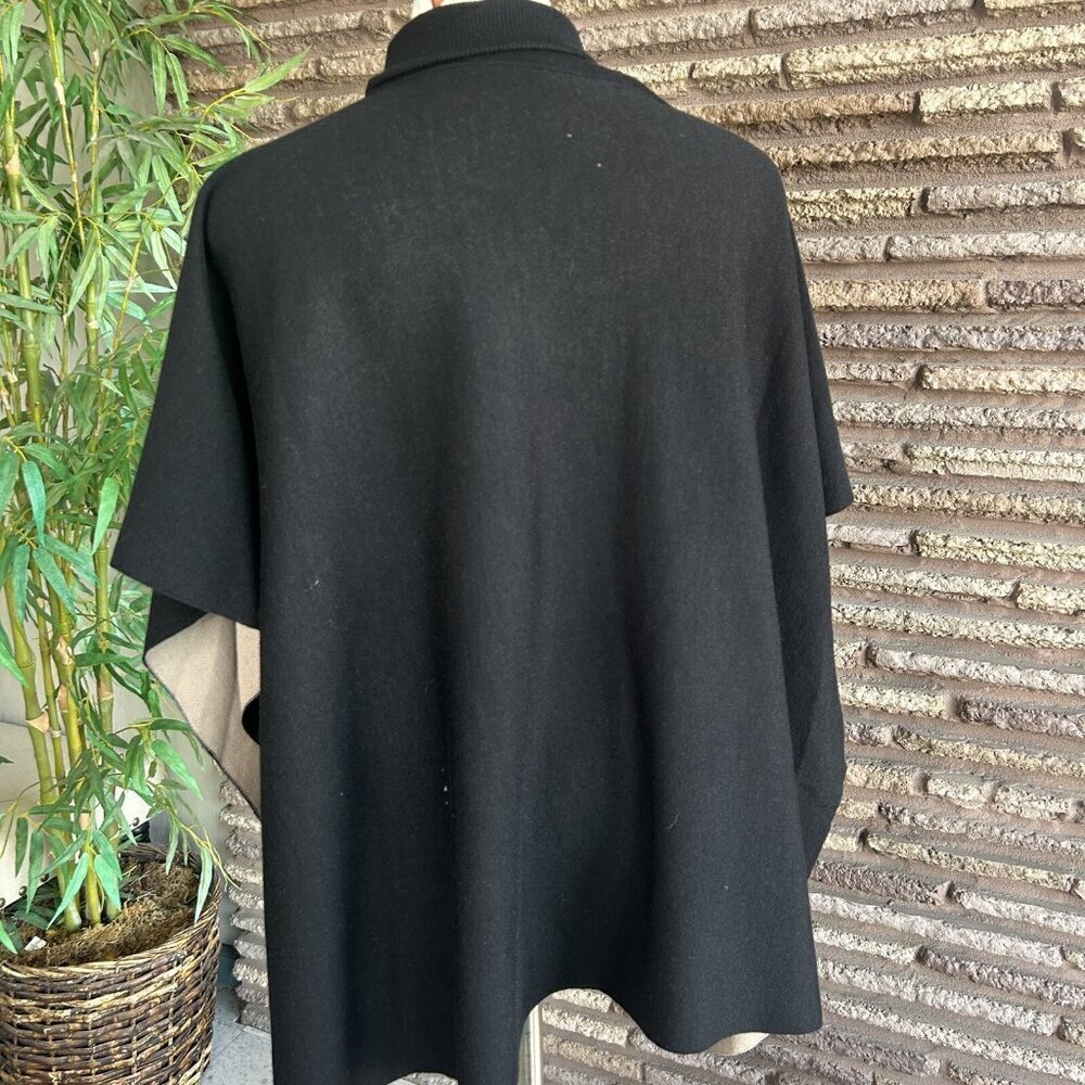 Hugo Boss Black Tan Reversible Poncho 100% Wool READ - Picture 6 of 13